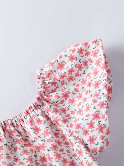Baby romper with floral pattern – Soft cotton and comfortable