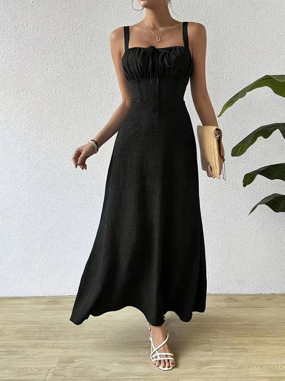 Robe portefeuille à fines bretelles