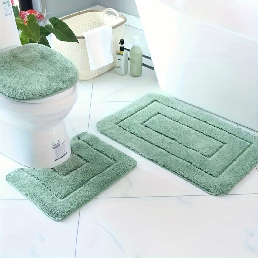 Juego de 3 alfombrillas de baño de microfibra ultrafina – De secado rápido y absorbentes