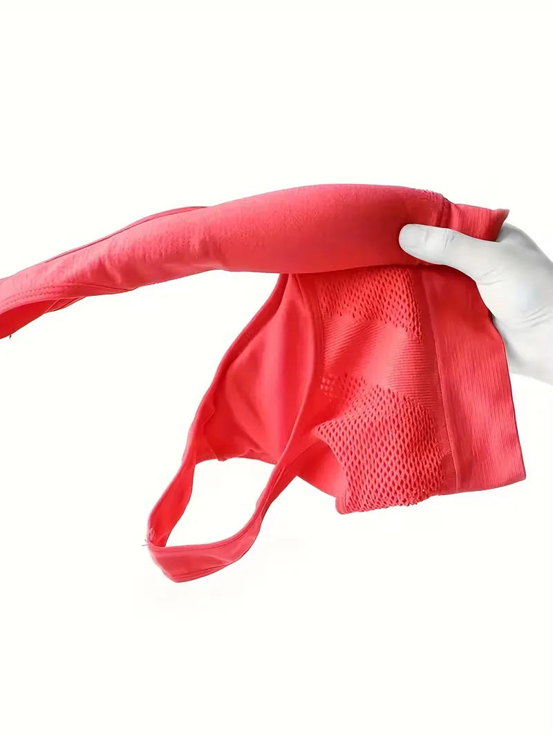 Brassière de sport sans coutures avec panneaux en mesh