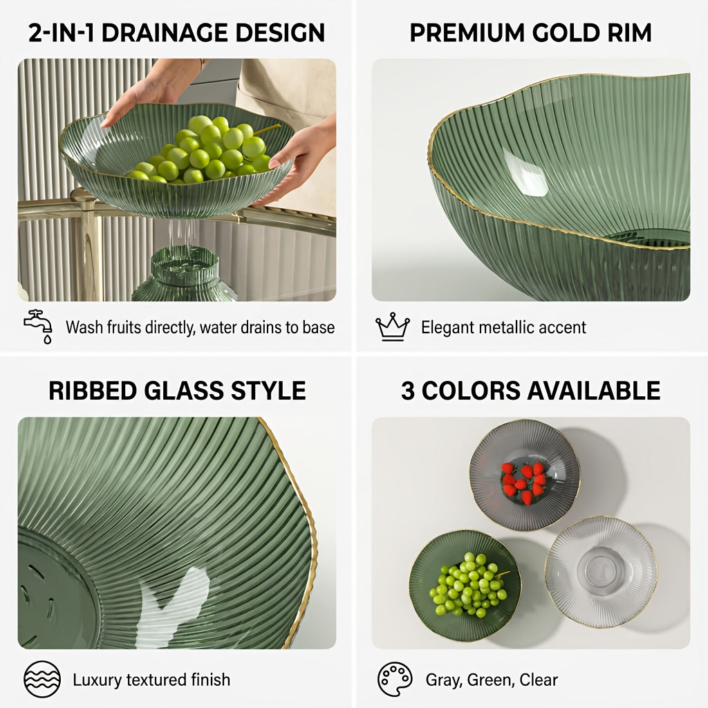 Luxury Transparent Fruit Bowl Made of PET – Decorative and Practical