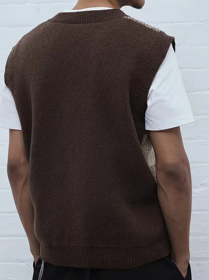 Gilet en tricot avec motif géométrique