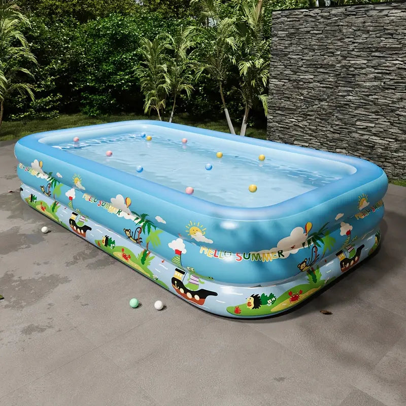 Inflatable Circular Pool with Slide