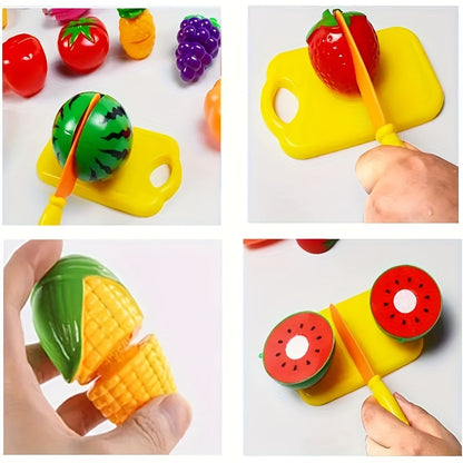 Juego educativo para cortar alimentos, frutas y verduras – Ideal para el aprendizaje temprano y los juegos de roles