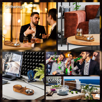 Creatieve sigarenasbak en whiskyglaasjesplateau - Het perfecte Vaderdag- of relatiegeschenk