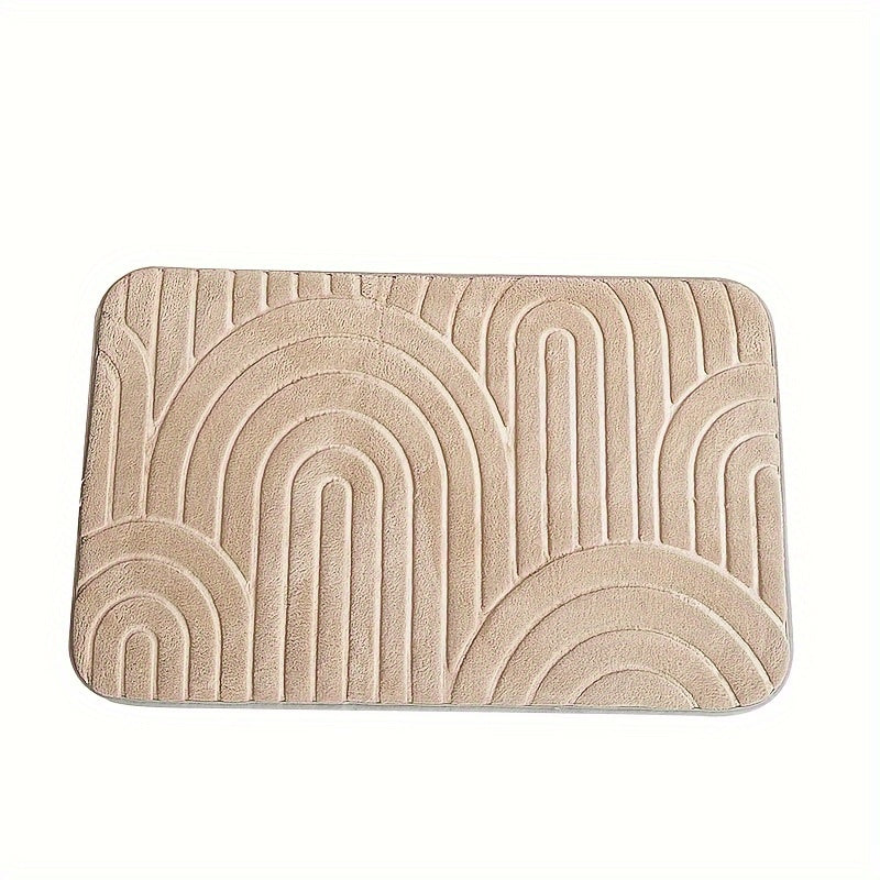 Tapis de bain géométrique antidérapant – Confortable et élégant pour votre salle de bains