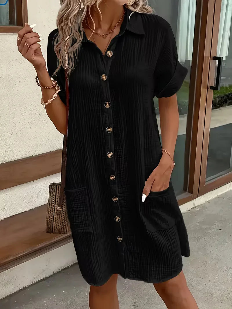 Robe chemise à manches courtes