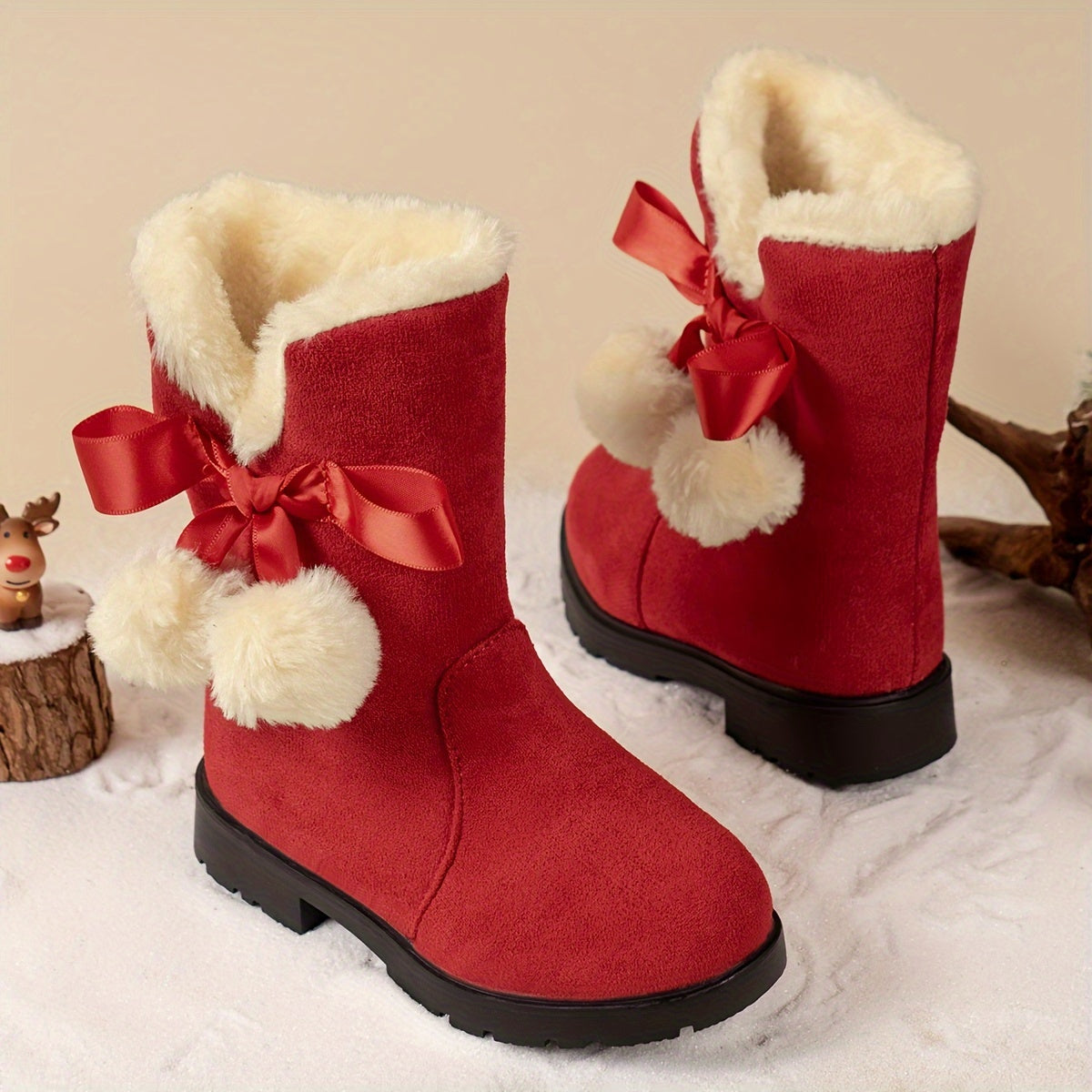Girls' snow boots, warm fleece cosy non-slip ankle boots - Avrile