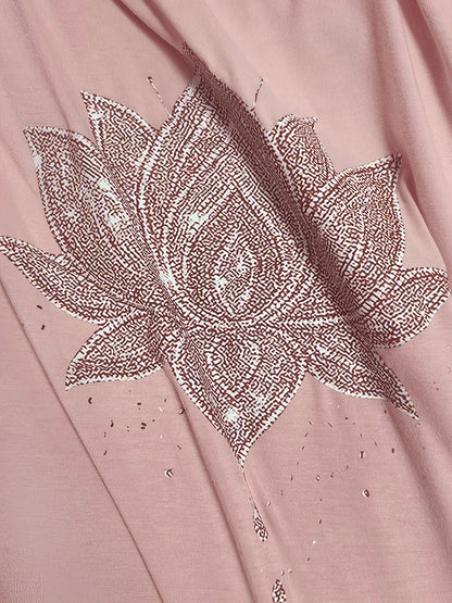 T-shirt avec imprimé fleur de lotus
