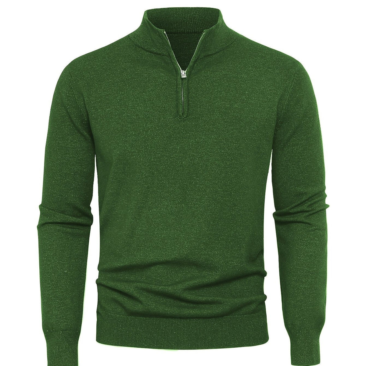 Gestrickter Herrenpullover mit Reißverschluss – warmes Modell mit Stehkragen für Herbst und Winter