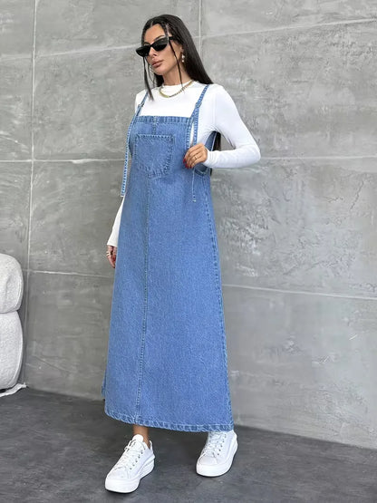 Robe chemise à bretelles spaghetti