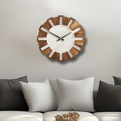 Reloj de pared rústico de madera con mecanismo silencioso – Diseño atemporal para la sala de estar, la oficina y el dormitorio