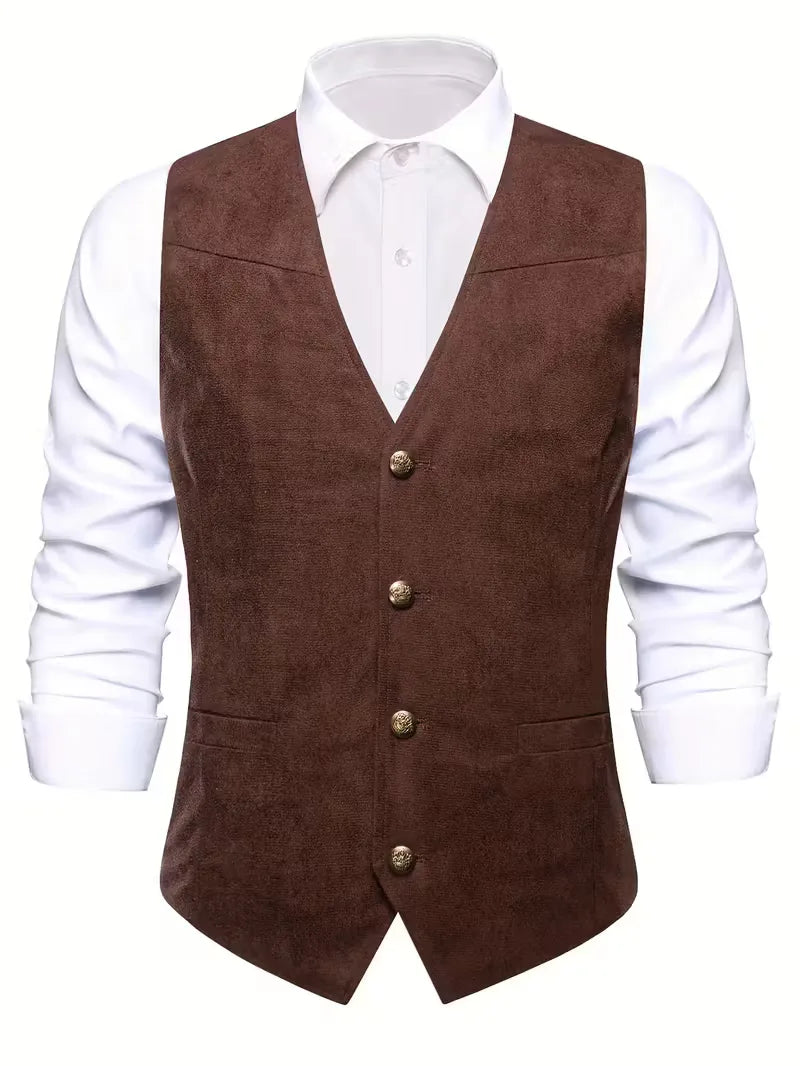 Gilet avec col en V et boutons