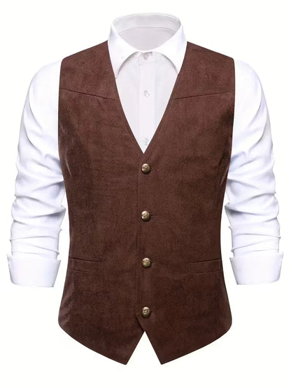 Gilet avec col en V et boutons