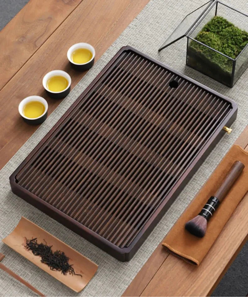 Mesa de té de bambú - Estilo japonés con desagüe - Elegante y funcional