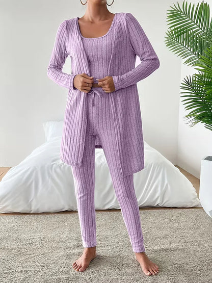 Ensemble trois pièces avec cardigan