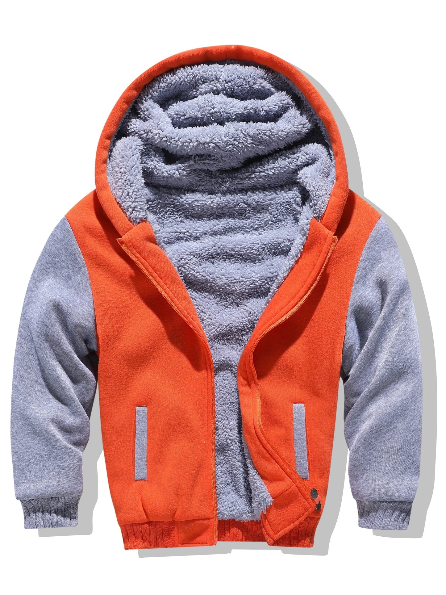 Sherpa-lined children's fleece full zip hooded jacket - Josiah