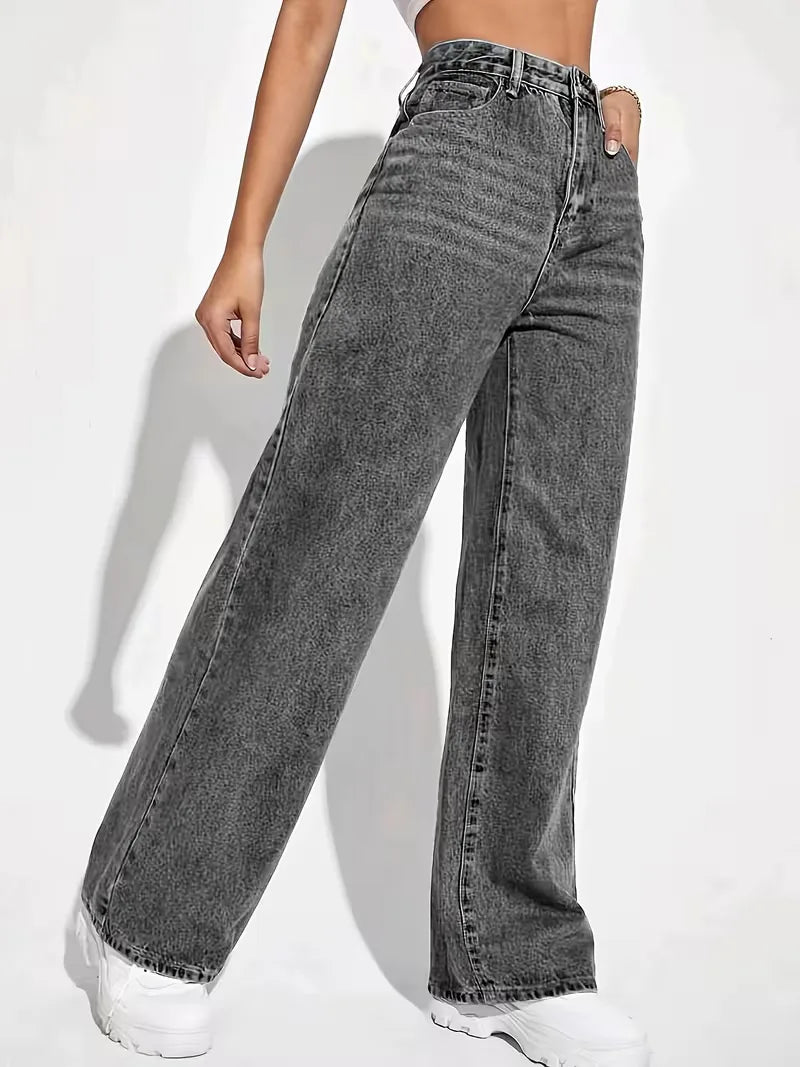 Pantalon à jambes larges avec taille haute