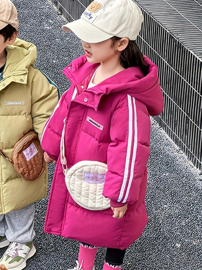 Die Winterjacke für Mädchen und Jungen mit gestreifter Schnürung und wattierter Jacke – Ollie