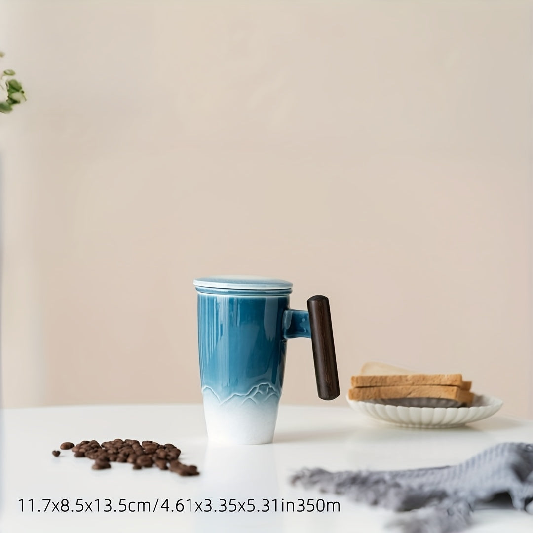 Handmade Ceramic Tea Mug with Strainer – Authentic Design and Practical Use