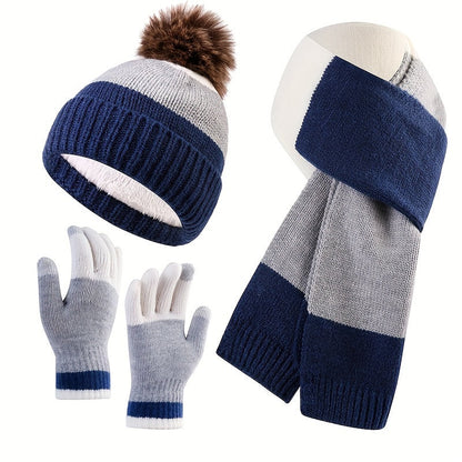 Set invernale alla moda - Berretto, sciarpa e guanti per le giornate fredde