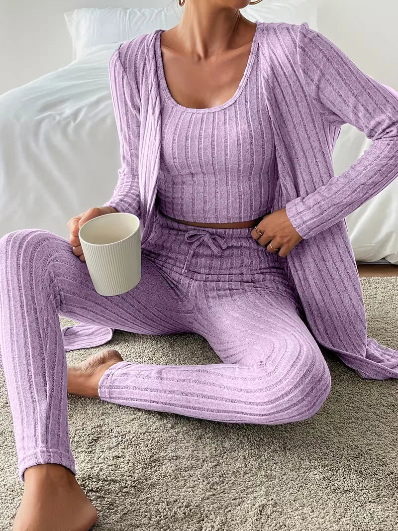 Ensemble trois pièces avec cardigan