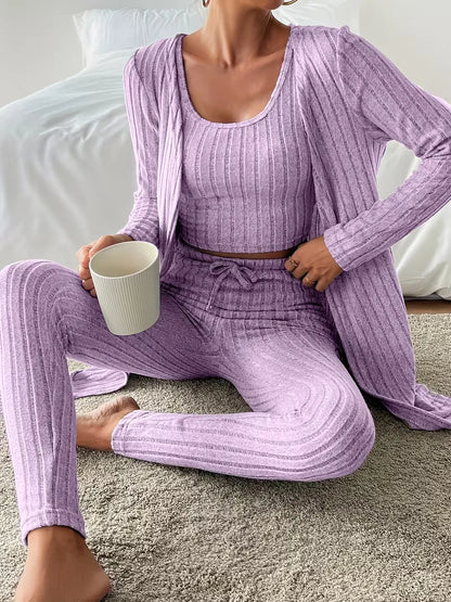 Ensemble trois pièces avec cardigan