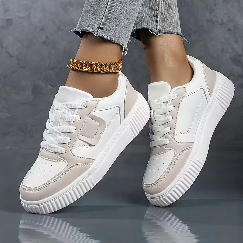 Platform sneakers with colour block design
