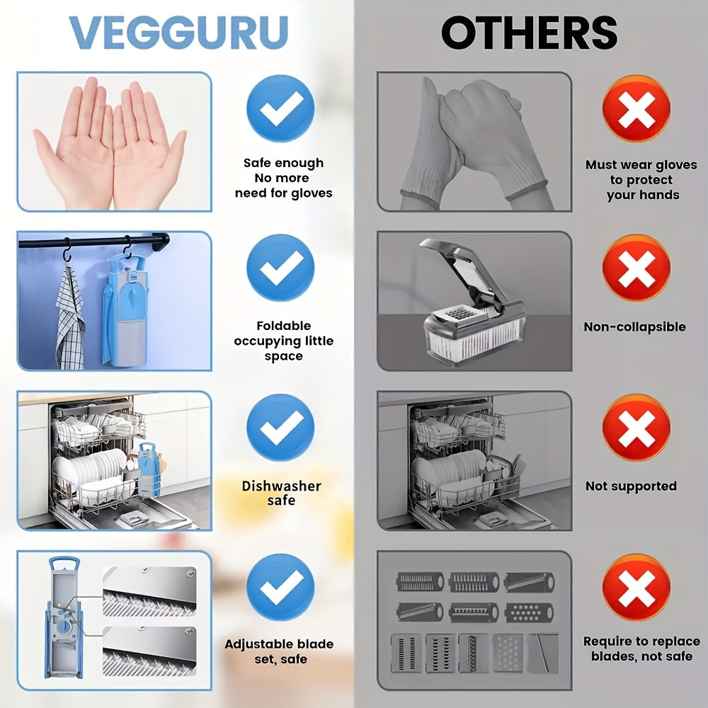 Multifunctional Vegetable Slicer – Safe, Adjustable and with Large Capacity