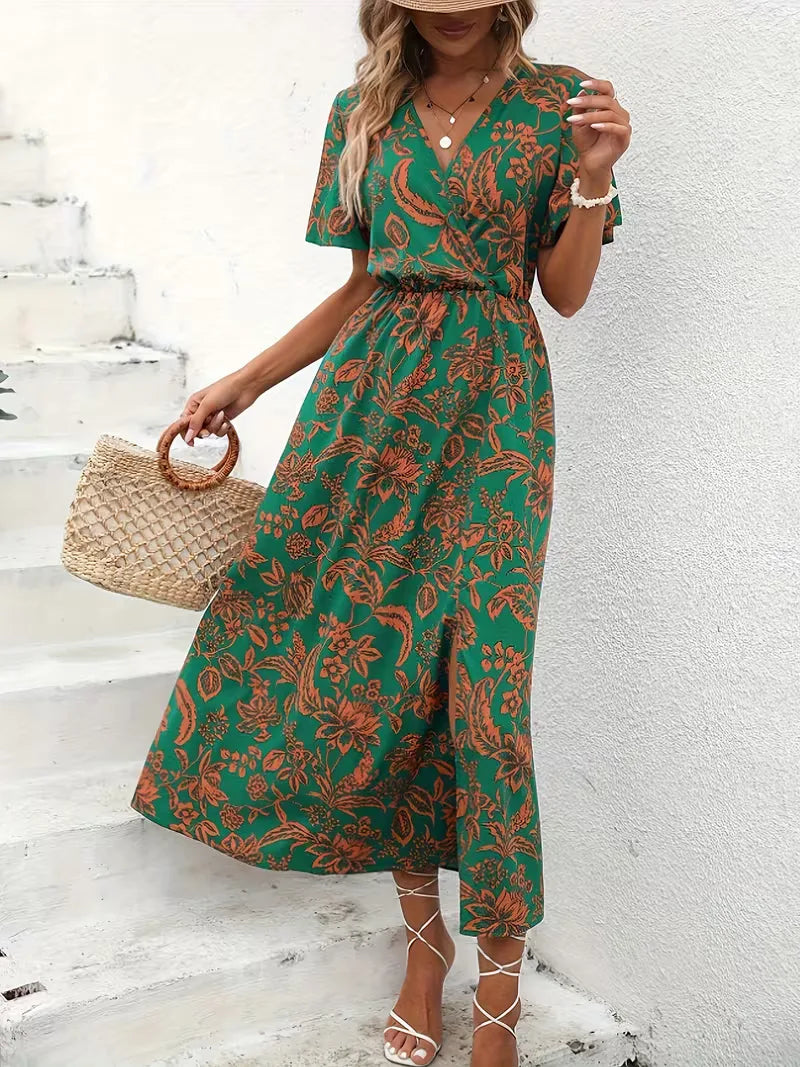 Robe portefeuille à imprimé floral
