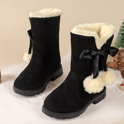 Girls' snow boots, warm fleece cosy non-slip ankle boots - Avrile