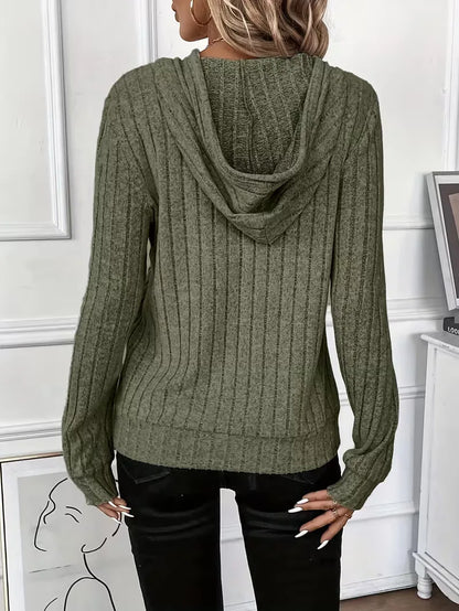 Hoodie with Ribbed Texture