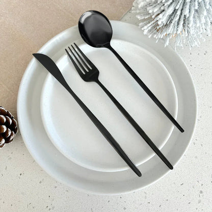 Black Modern Cutlery Set - Bold & Elegant - Unique Dining