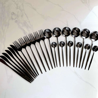 Black Modern Cutlery Set - Bold & Elegant - Unique Dining