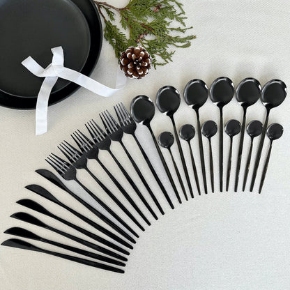 Black Modern Cutlery Set - Bold & Elegant - Unique Dining