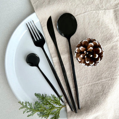 Black Modern Cutlery Set - Bold & Elegant - Unique Dining