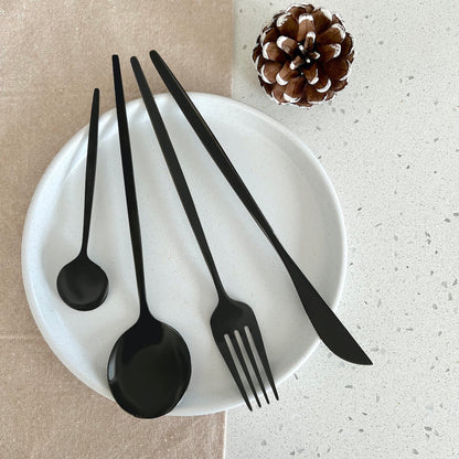 Black Modern Cutlery Set - Bold & Elegant - Unique Dining