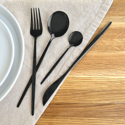 Black Modern Cutlery Set - Bold & Elegant - Unique Dining