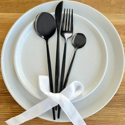 Black Modern Cutlery Set - Bold & Elegant - Unique Dining