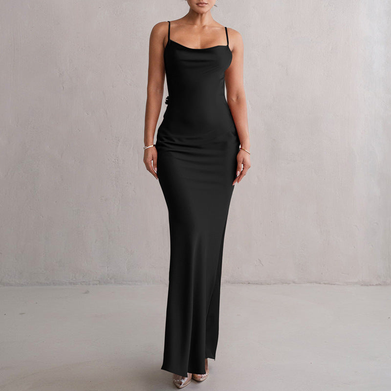 Elegante maxi-avondjurk voor dames met open rug, voor gala's