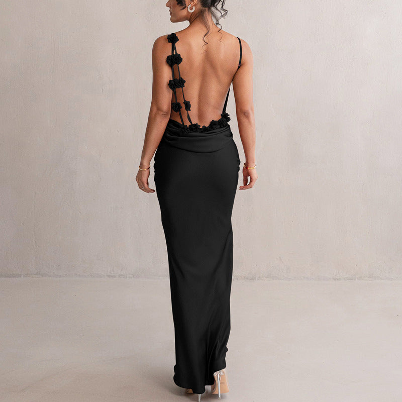 Elegantes Maxikleid für Damen für Galas mit offenem Rücken