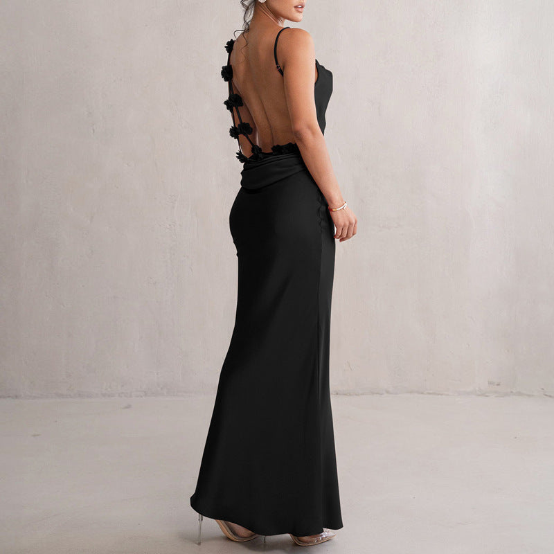 Elegantes Maxikleid für Damen für Galas mit offenem Rücken