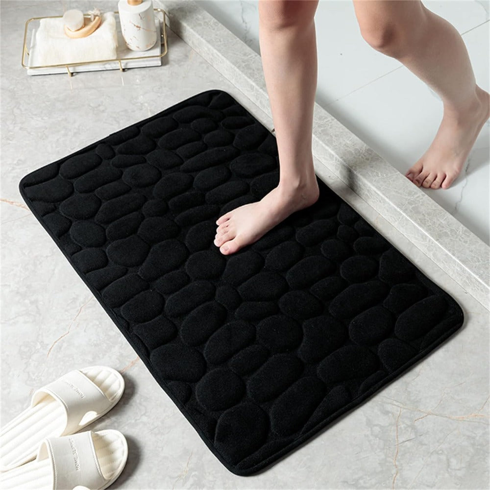 Luxury Non-Slip Bath Mat with 3D Pebble Texture