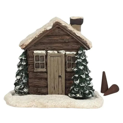 Log Cabin Incense Burner | With Smoke Chimney