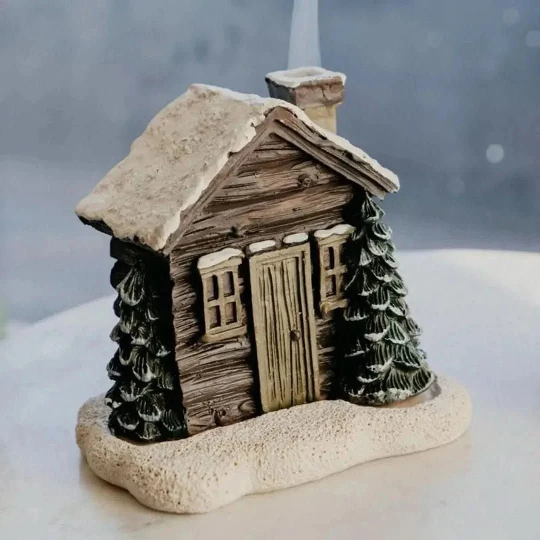 Log Cabin Incense Burner | With Smoke Chimney