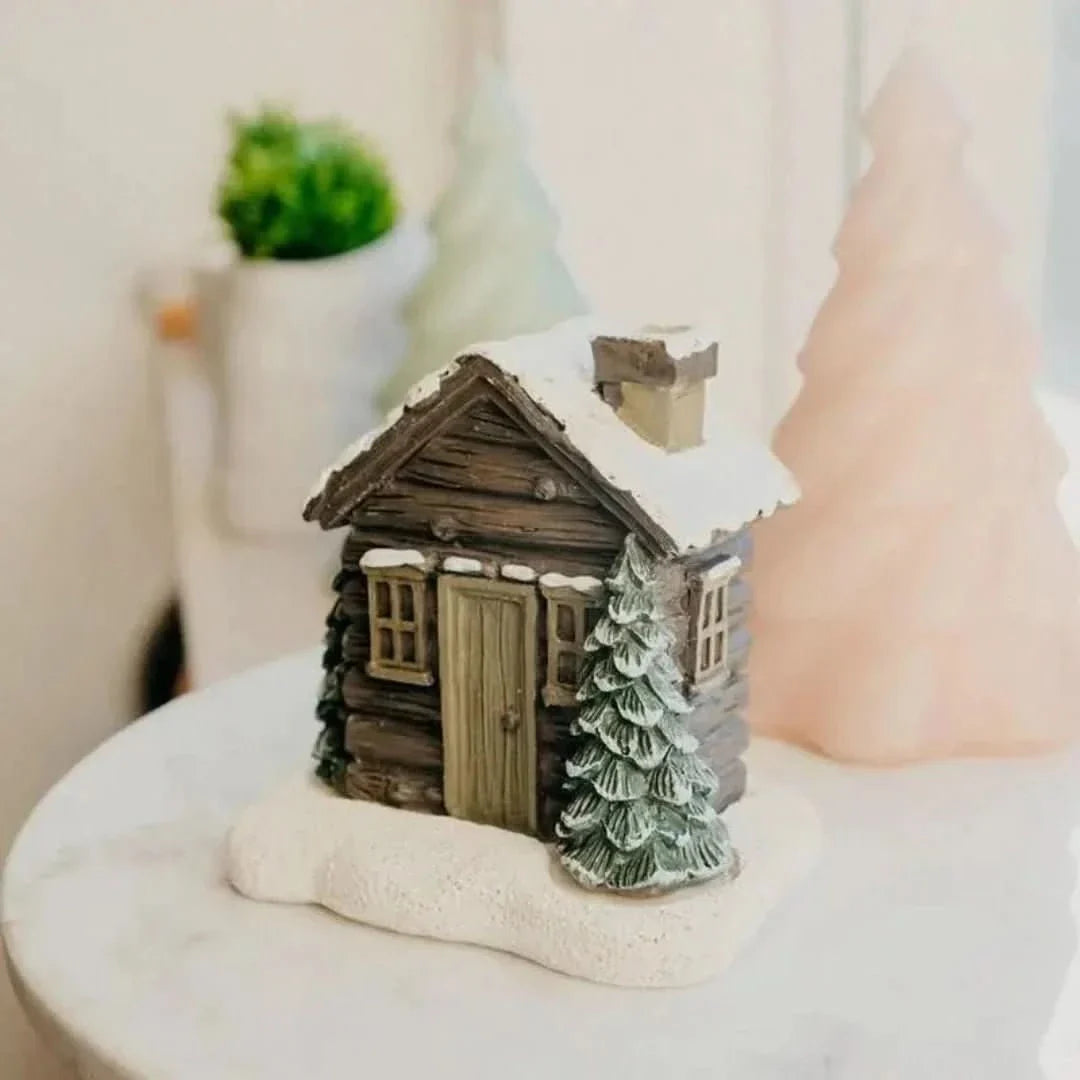 Log Cabin Incense Burner | With Smoke Chimney