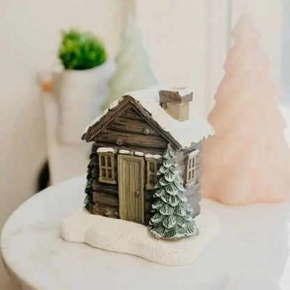 Log Cabin Incense Burner | With Smoke Chimney