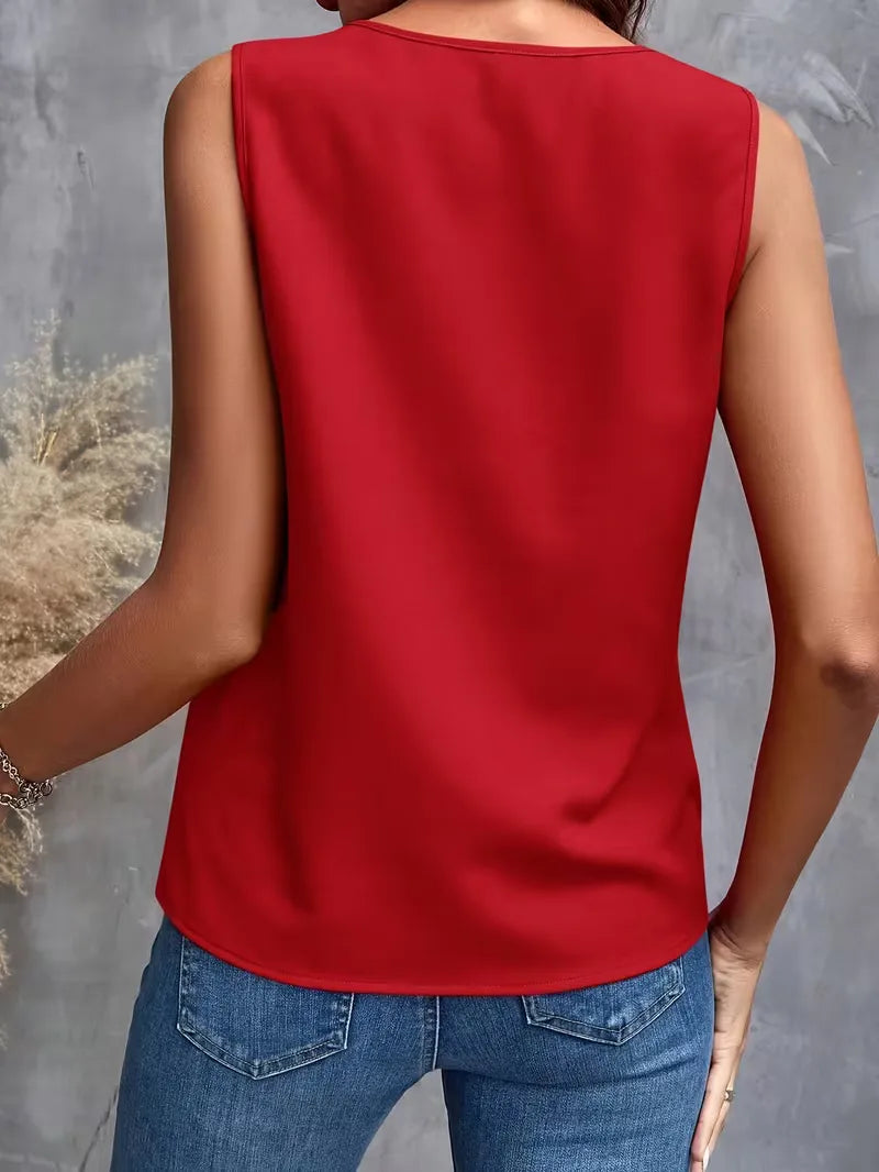 blouse with V-neck and ruffles