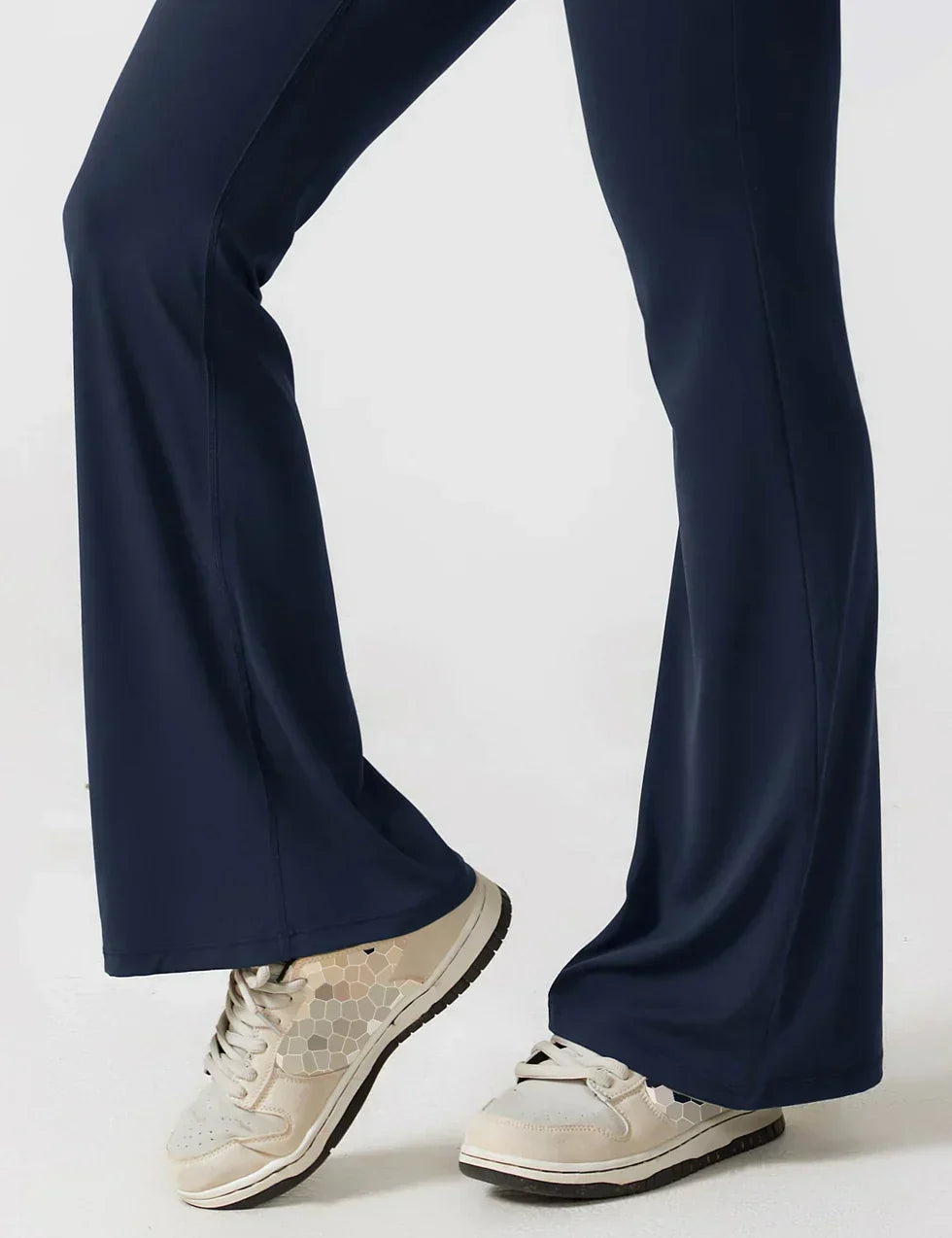 Flared V Back Jumpsuit for Women with Open Back and Scrunch Detail