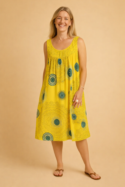 Robe midi légère pour femme à motif bohème, pour un look estival confortable